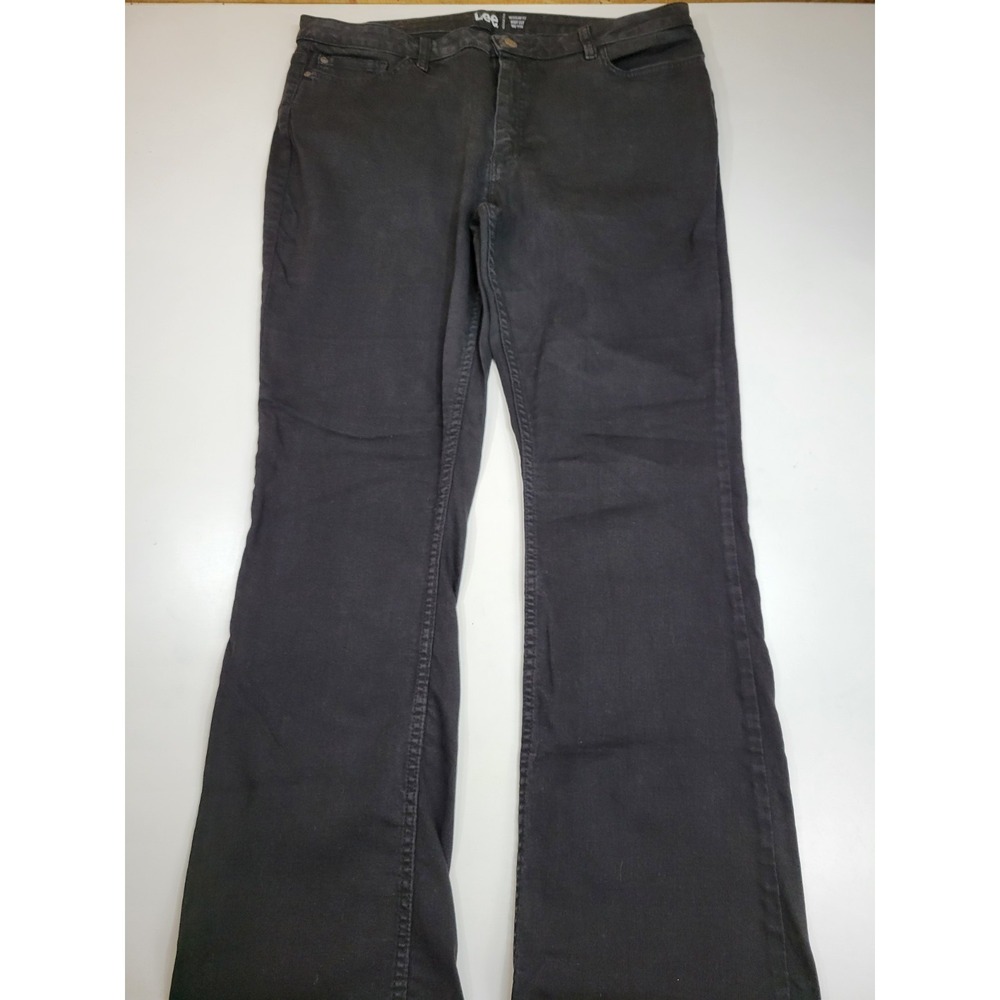 Lee Women's Black Bootcut Jeans Regular Fit Mid Rise Stretch Size 18 Long 36x33